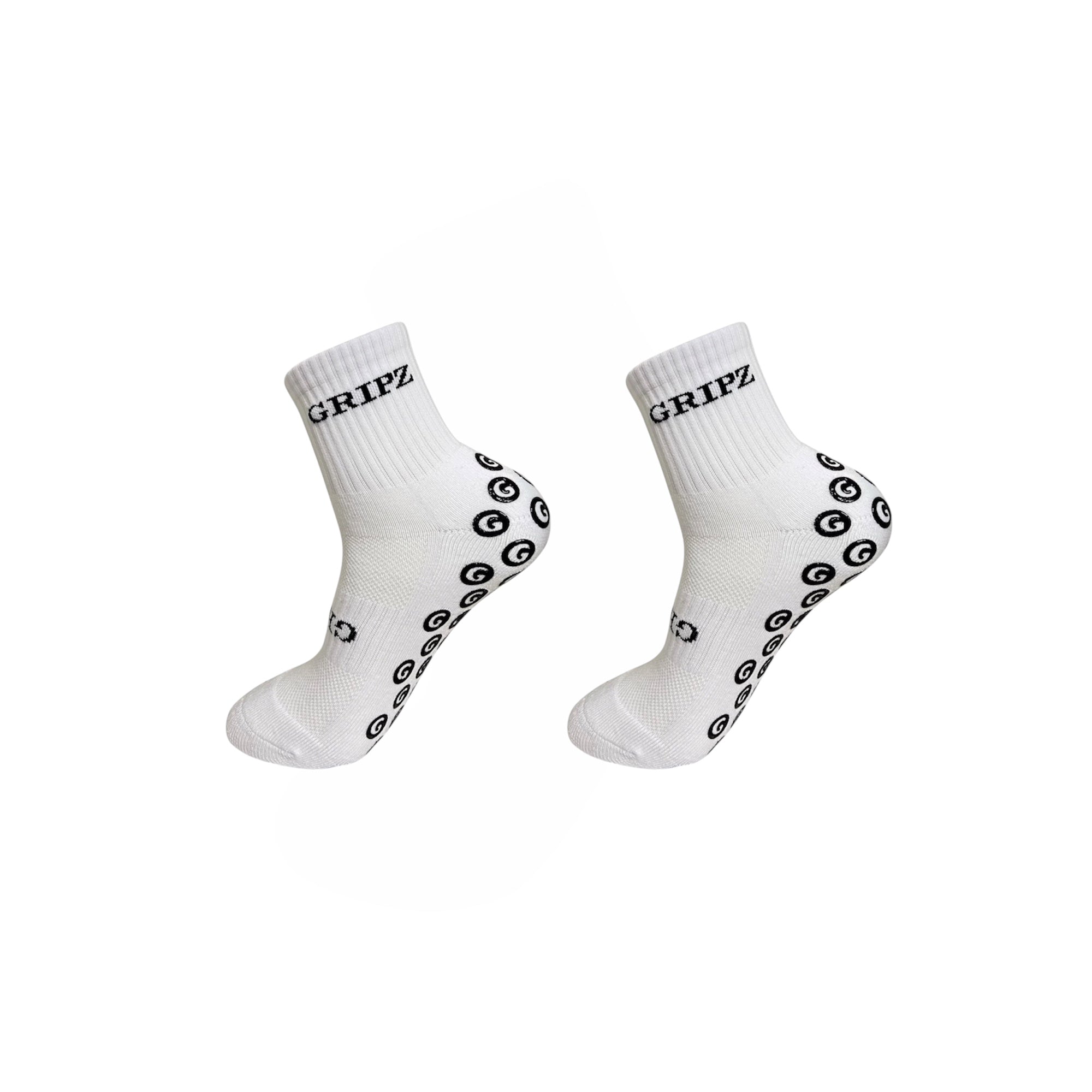 White Quarter Grip Socks